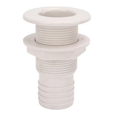 KM WHITE NYLON SKINFITTING WITH HOSETAIL 1"