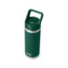 RAMBLER 18OZ (532ml) COLOUR STRAW BOTTLE BLACK FOREST GREEN