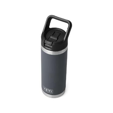 RAMBLER 18OZ (532ml) COLOUR STRAW BOTTLE CHARCOAL