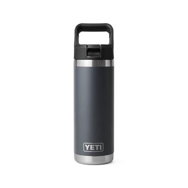 RAMBLER 18OZ (532ml) COLOUR STRAW BOTTLE CHARCOAL
