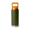 RAMBLER 26OZ 796ML C STRAW BOTTLE OLIVE/KING CRAB ORANGE