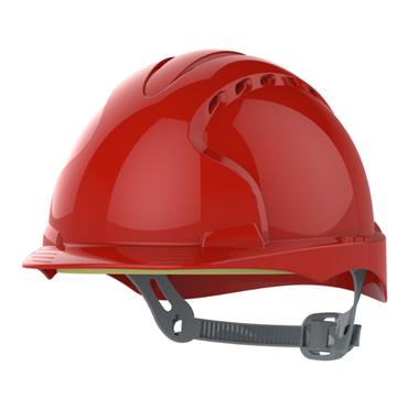 JSP EVO 2 Vented Safety Helmet, Slip Ratchet Red
