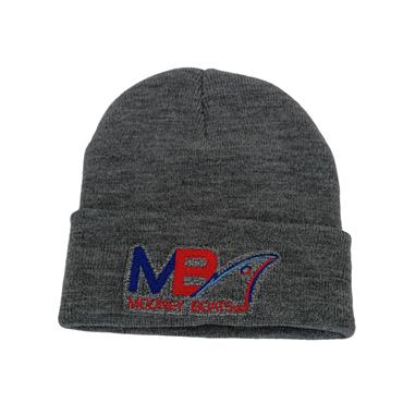 MB LOGO KNITTED BEANIE HAT GRANITE