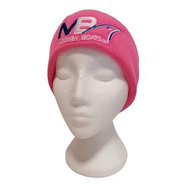 MB LOGO KNITTED BEANIE HAT TRUE PINK