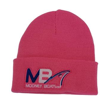 MB LOGO KNITTED BEANIE HAT TRUE PINK