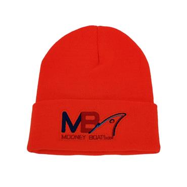 KNITTED TU BEANIE HAT ORANGE MB LOGO