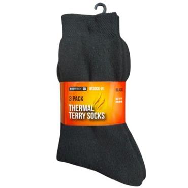 BODYTECH THERMAL TERRY SOCKS BLACK 3PK