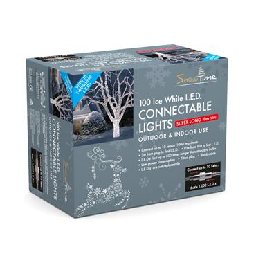 100 Connectable Lights Led Ice White Twinkle