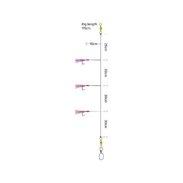 Kinetic Sabiki Disco Rig #1/0 Pink/White Flash 115cm