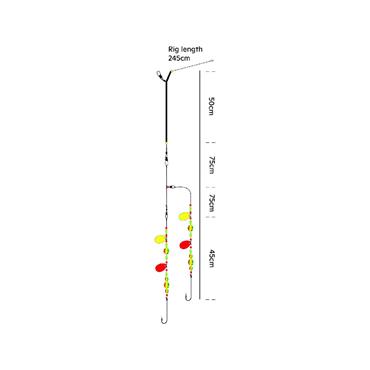 Kinetic Sabiki Sea Boom Rig #1/0 Fire Tiger 245cm
