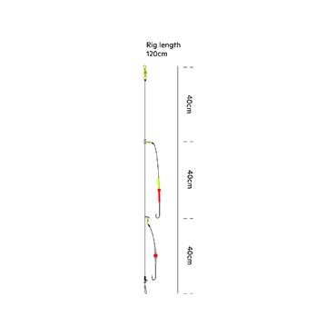 Kinetic Sabiki Surf Rig #1/0 Fire Tiger/Pearl 120cm