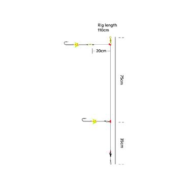 Kinetic Sabiki Tournament Surf Spin & Turn Rig #1/0 Yellow 110cm