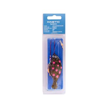 Kinetic Sabiki Jay Flounder Inline Rig 60g #1 Black/Red Dots 110cm