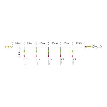 Kinetic Sabiki Nordic Mackerel Rig #1/0 Pearl/Crystal Flash 130cm