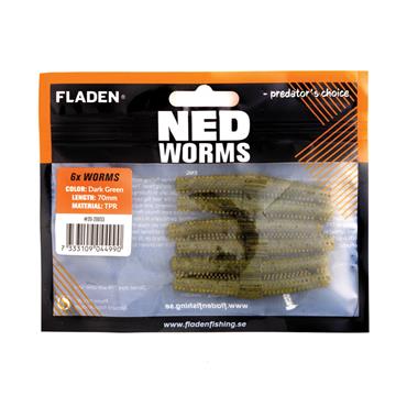 NED worm 6p 10cm Darkgreen
