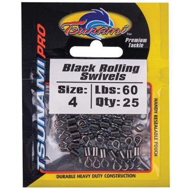 sz 4 Tsunami Black Rolling Swivel 25pcs