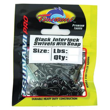 sz 6 Tsunami Black Interlock Snap 15pcs
