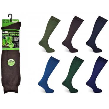 Man Basics Wellington Socks Size 7-12 Assorted