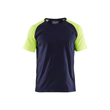 T-shirt Navy Blue/Hi-vis yellow