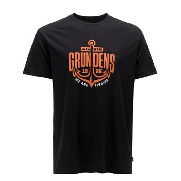 GRUNDENS LOGO ANCHOR T-SHIRT BLACK
