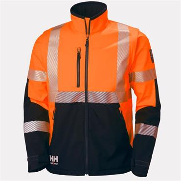 Helly Hansen ICU Hi Vis Soft Shell Jacket ORANGE/EBONY