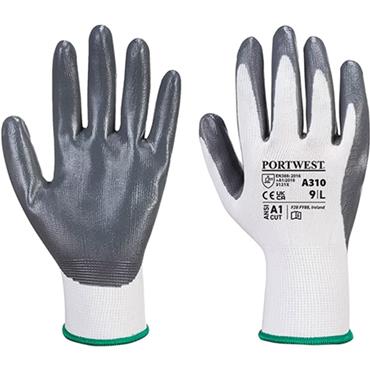 FLEXO GRIP NITRILE GLOVES GREY/WHITE