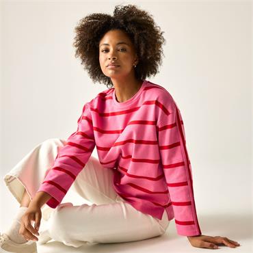 Avira Pink /Risk Red Stripe Top