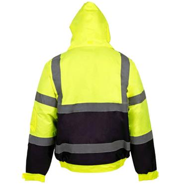 Hi-Vis Reflective 2-Tone Bomber Jacket Yellow/Navy