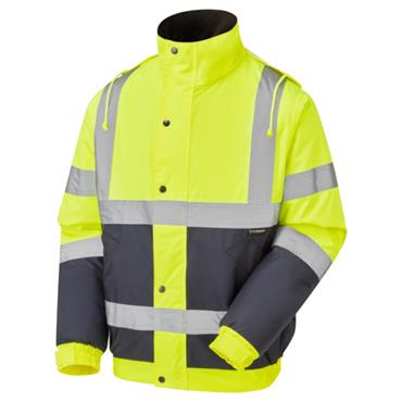 Hi-Vis Reflective 2-Tone Bomber Jacket Yellow/Navy