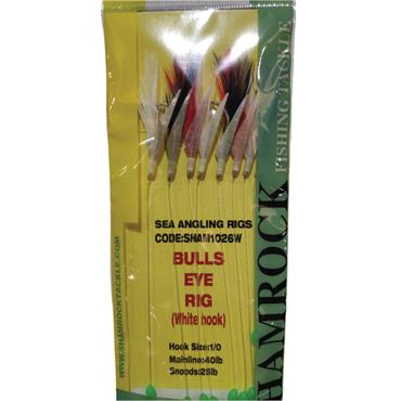 BULLS EYE RIG WHITE 1/0 40LB 8PK