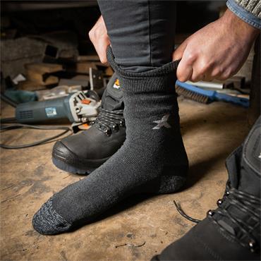Xpert Core Comfort Work Sock 3 Pack Black/Grey