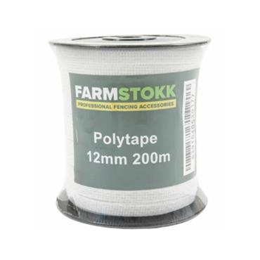 FARMSTOKK Fencing Poly Tape 200m x 12mm, White