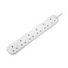 6 SOCKET 2METRE 13AMP EXTENSION LEAD WHITE