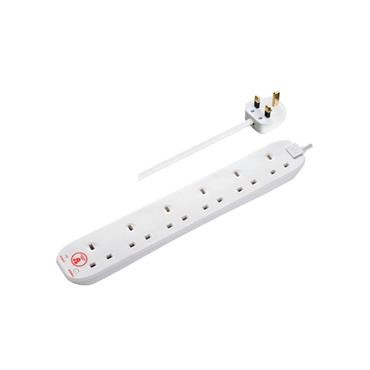 6 SOCKET 2 METRE 13AMP SURGE EXT LEAD