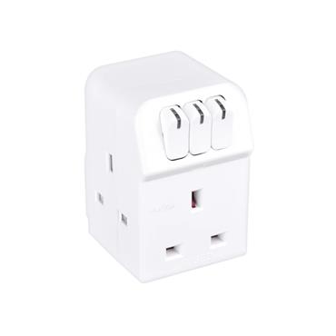 3 GANG 13AMP FUSED SWITCHED ADAPTOR