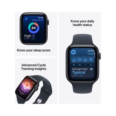 APPLE Watch SE 3 - 44 mm Midnight Aluminium Case with Navy Blue Sport Band, S/M