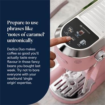 DELONGHI DEDICA DUE COFFEE MACHINE PINK