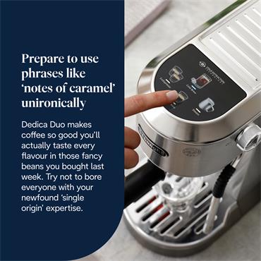 DELONGHI DEDICA DUE COFFEE MACHINE SILVER