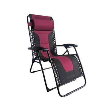 Padded Zero Gravity Chair - Black & Burgundy