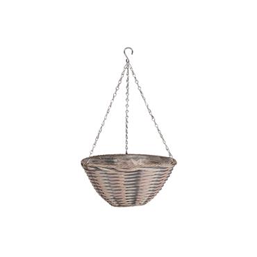 14" OCEANA FAUX RATTAN BASKET