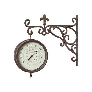 SG 8IN MARYLEBONE STATION WALL CLOCK & THERMOMETER