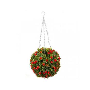 TOPIARY RED ROSE BALL 30 CM