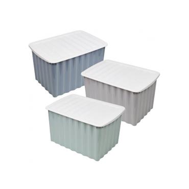 STORAGE BOX WITH LID 3ASS CLR