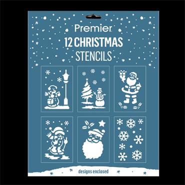 12pc Christmas Stencil Sheet with 6 Designs