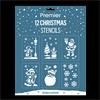 12pc Christmas Stencil Sheet with 6 Designs