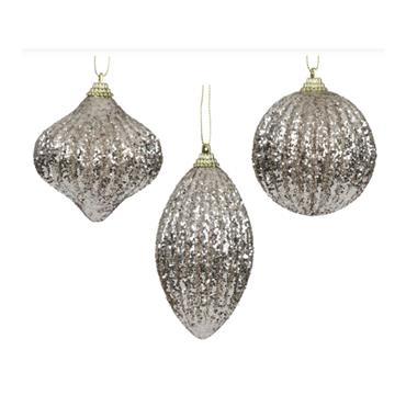 KAE Bauble foam glitter 3ass pearl