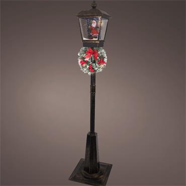 KAE LED lantern plastic snowfall indoor antq brass