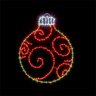 78 x 59cm Twinkling Baubles w/245 Red & Green LED
