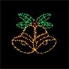 56 x 51cm Flashing Bells & Holly 292 M/Colour LED