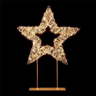 45cm Twinkling R/Gold T/Top Star w/500 White LED
